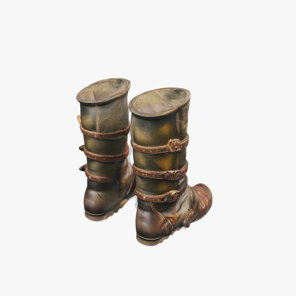 Steampunk Leather Boots model pack with PBR Textures